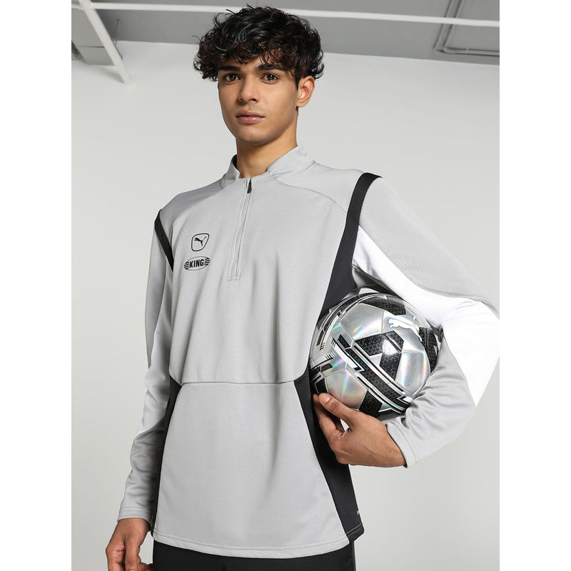 Puma KING Pro 1/4 Zip Mens Grey Sweatshirt (L)