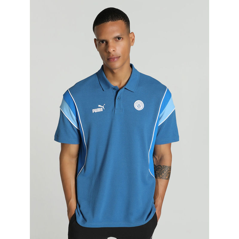 Puma Manchester City Football Club Archive Mens Blue Polo T-Shirt (S)