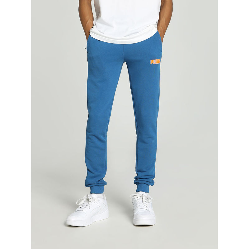 Puma Zippered Graphic CH Mens Blue Joggers (S)