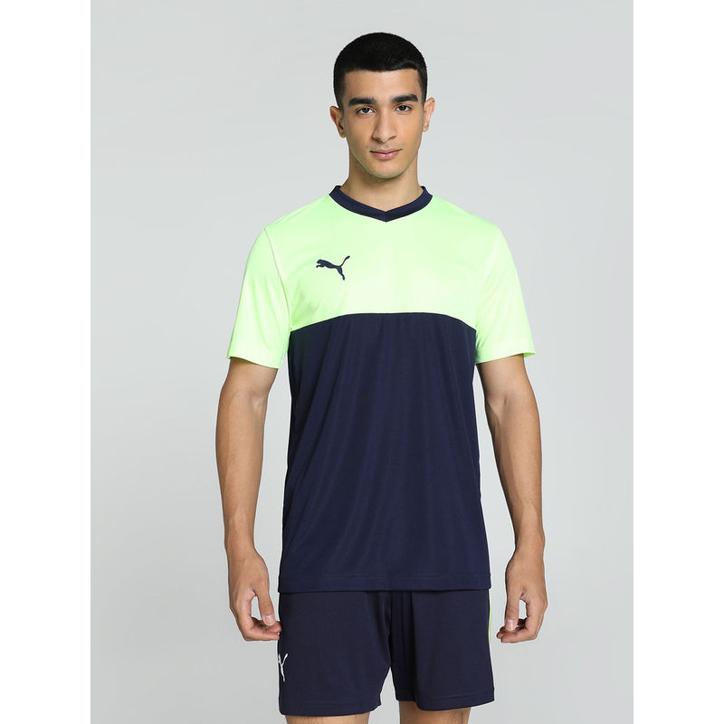 Puma Cr Teamwear Color Block Mens Green T-Shirt (XS)