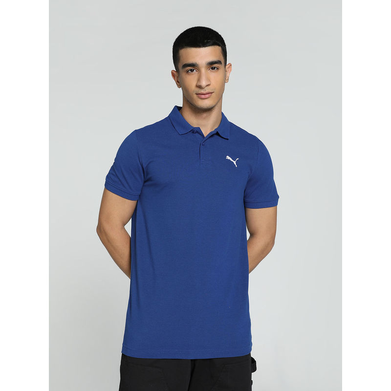 Puma Essentials Polo Mens Blue T-Shirt (S)