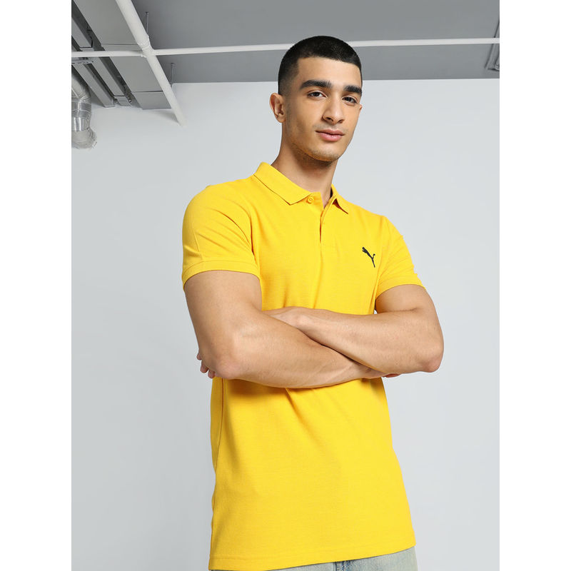 Puma Essentials Mens Yellow Polo T-Shirt (M)
