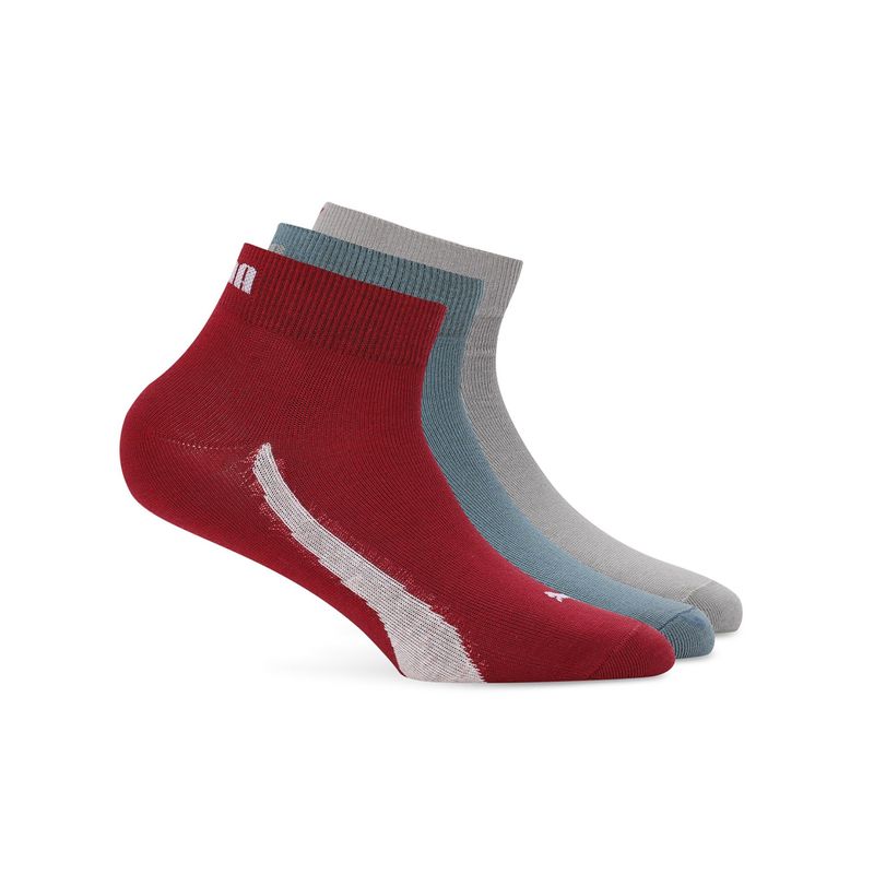 Puma Unisex Quarter Unisex Multicolor Socks (Pack of 3) (37/40)