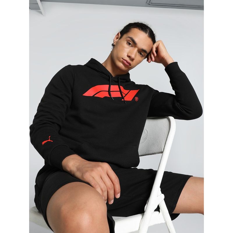 Puma F1 Essentials Logo Men Black Hoodie (M)