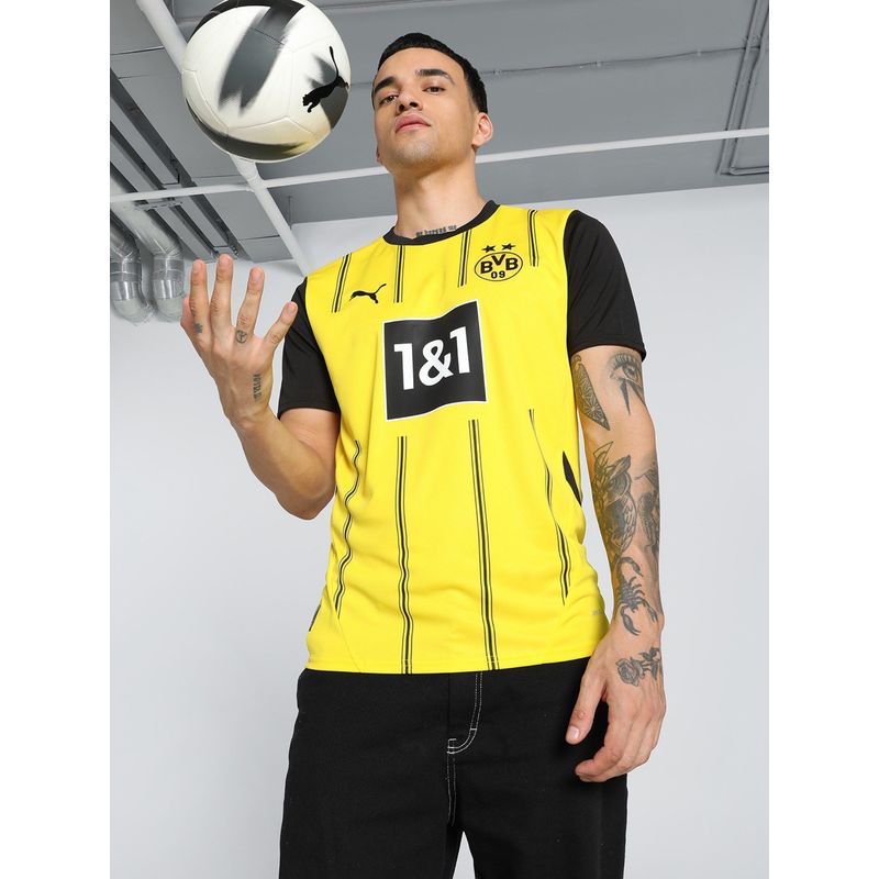 Puma Bvb Home Replica Men Yellow Jersey T-Shirt (S)