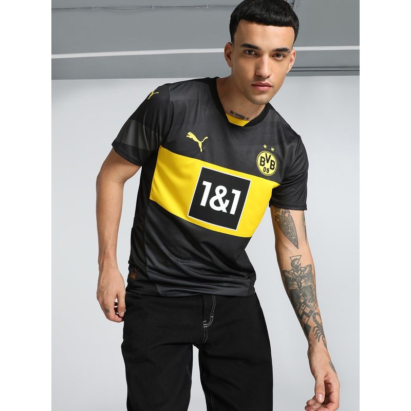 Puma Bvb Away Replica Men Black Jersey T-Shirt (XS)