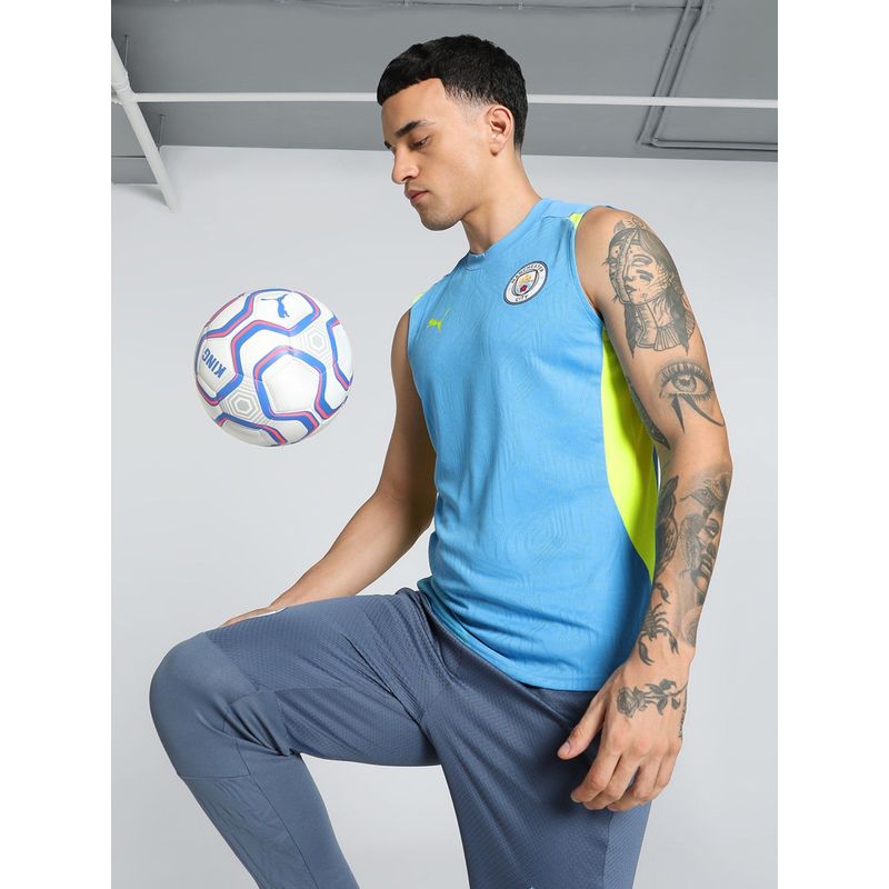 Puma Manchester City Football Club Training Sl Pro Men Blue Jersey Tank (S)