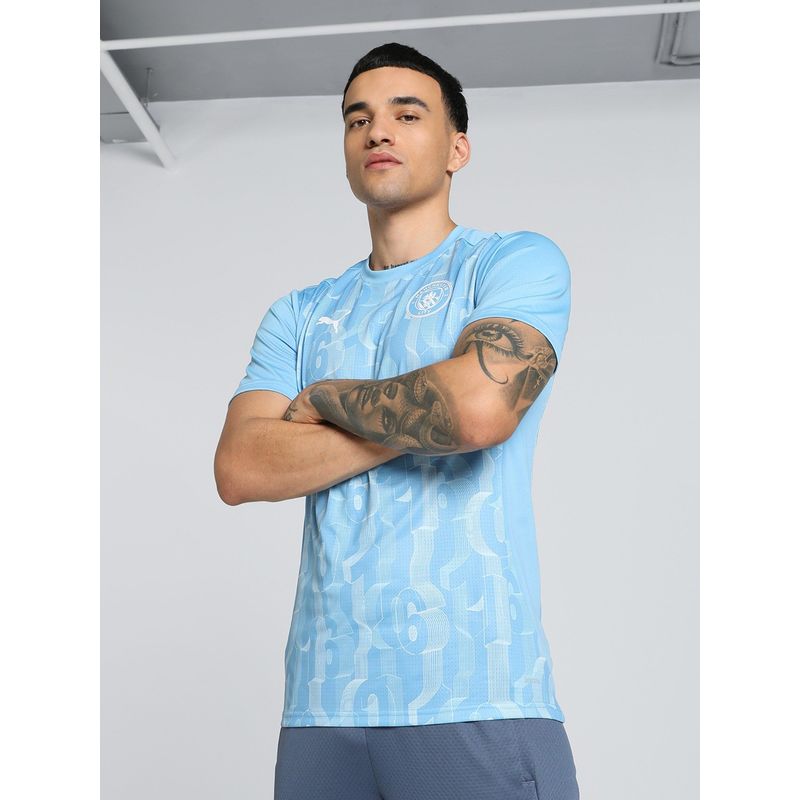 Puma Manchester City Football Club Prematch Ss Men Blue Jersey T-Shirt (XS)