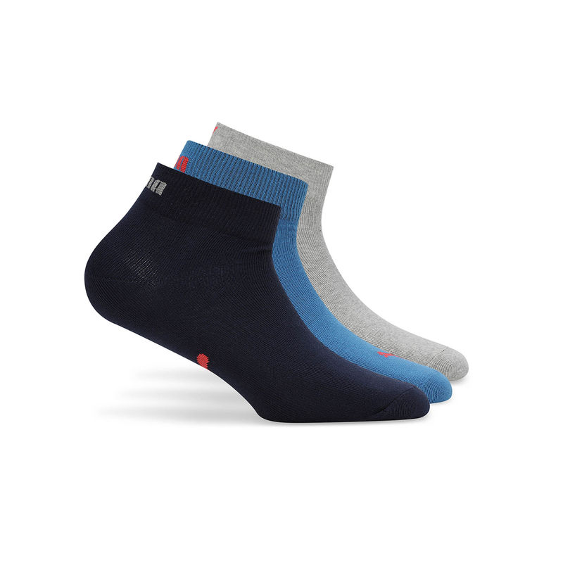 Puma Unisex Lifestyle Quarter Unisex Multicolor Socks (Pack of 3) (37/40)