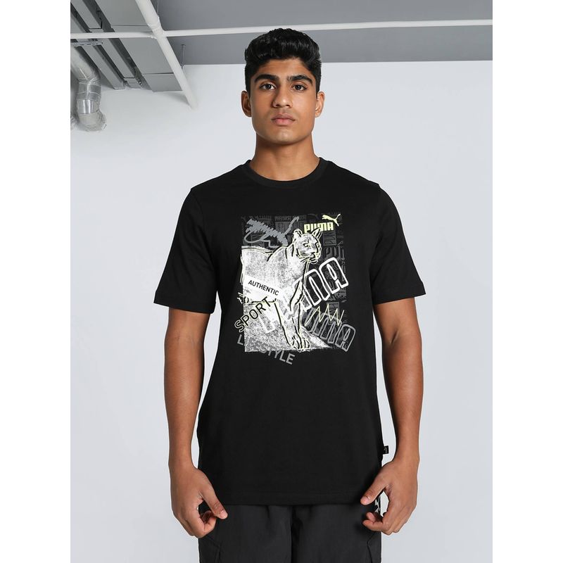 Puma Graphics Photoprint Men Black T-Shirt (S)