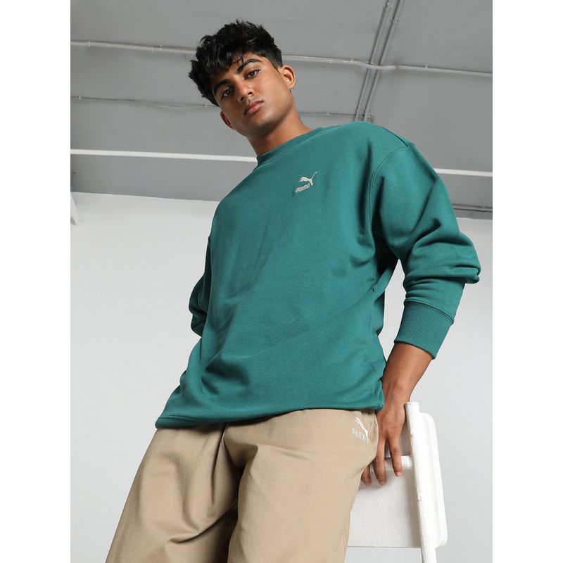 Puma Better Classics Relaxed Round Unisex Teal Sweatshirt (XL)