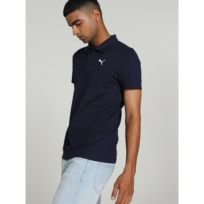 Puma Essentials Logo Mens Blue Polo T-Shirt (M)