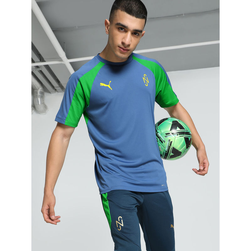 Puma Neymar Jr Bna Men Football Jersey T-Shirt Blue & Green (S)