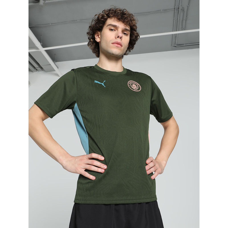 Puma Manchester City Training Men Slim Fit Football Jersey T-Shirt Olive (L)
