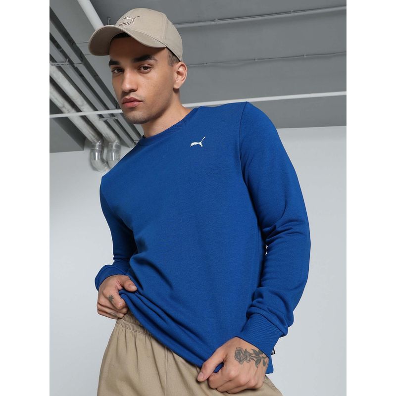 Puma Round Neck Tr Men Blue Sweatshirt (L)