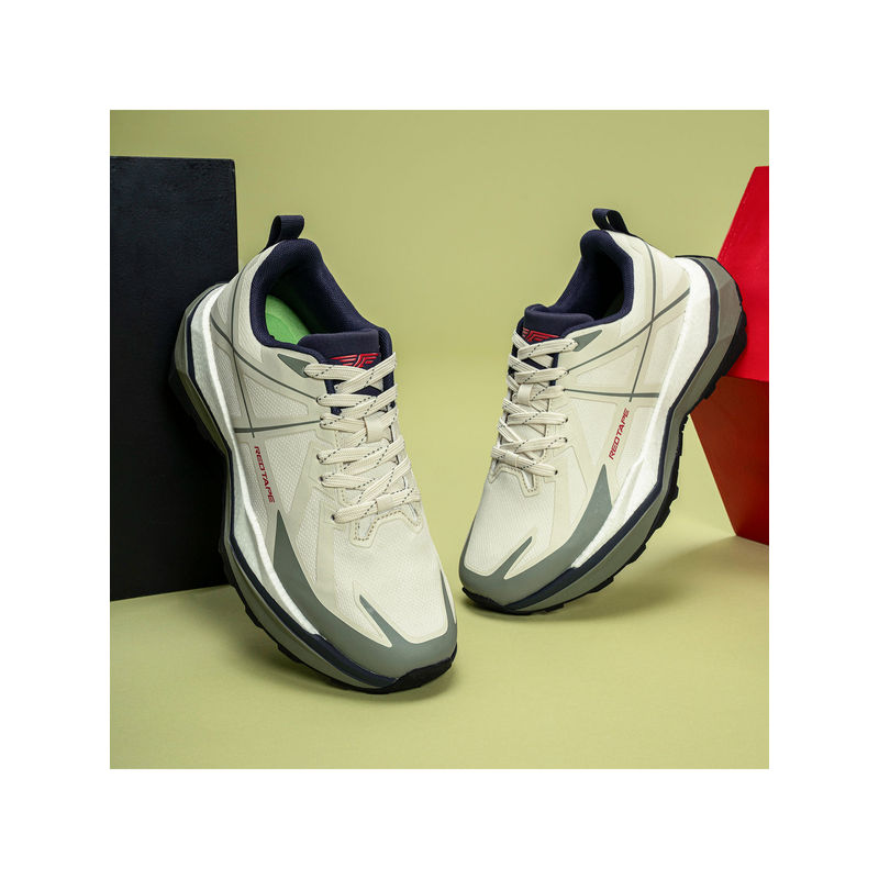 Red Tape ETPU Men Textured Off White & Olive Athleisure Shoes (UK 6)