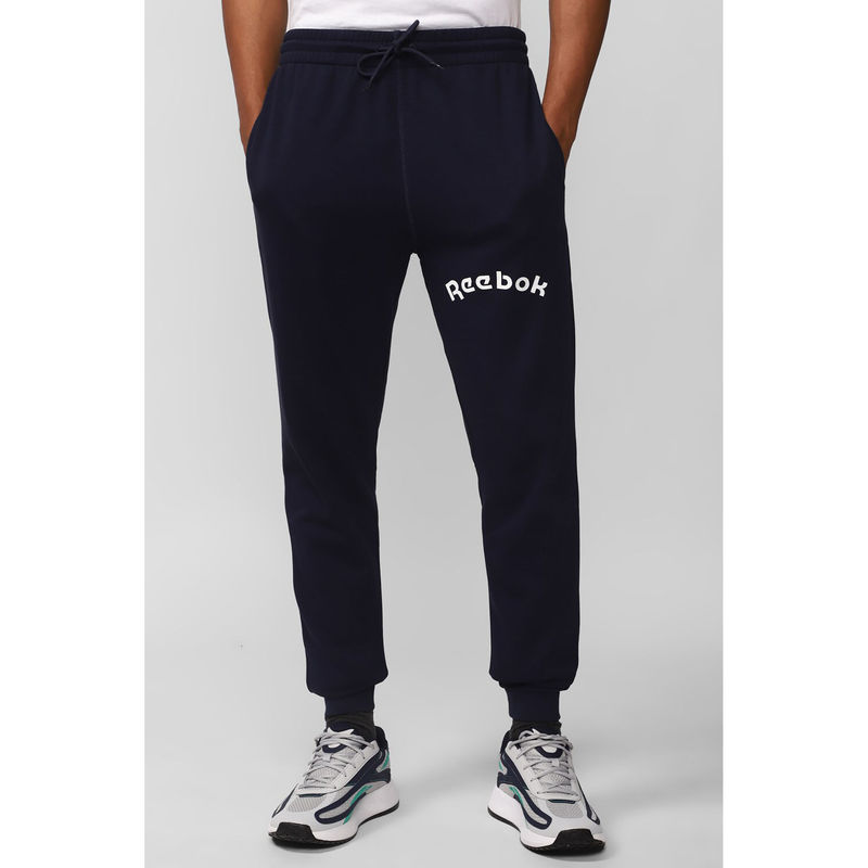 Reebok Mens Training Navy Blue Solid Sweat Pant (XS)