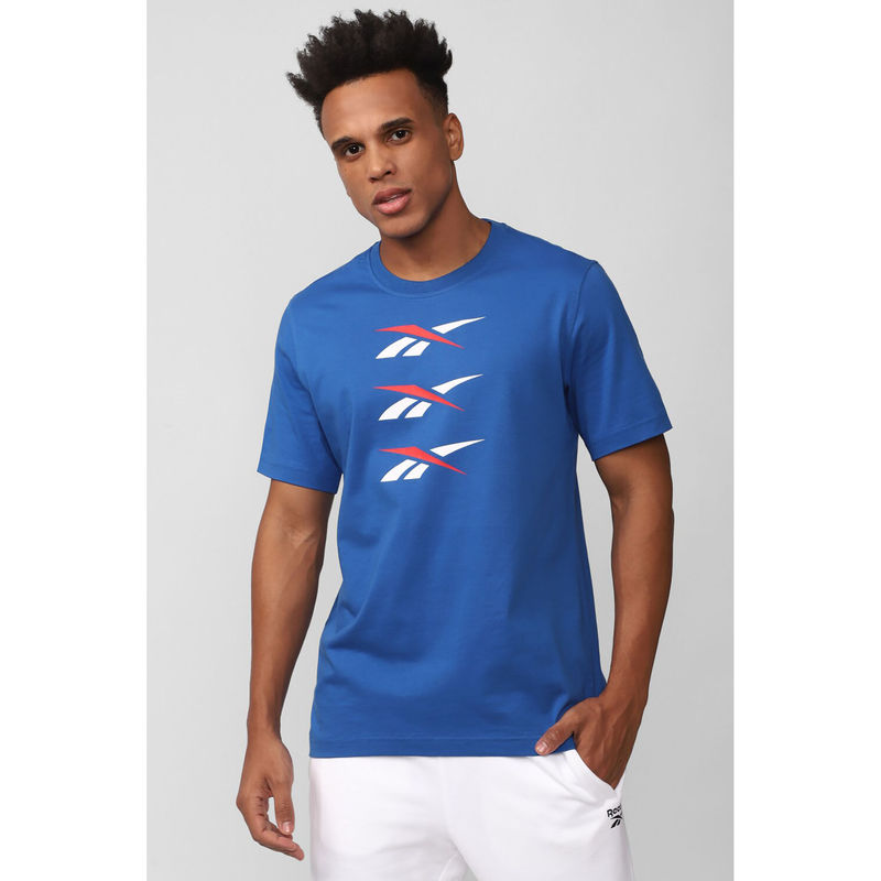 Reebok Mens Wce Blue Printed T-Shirt (XS)