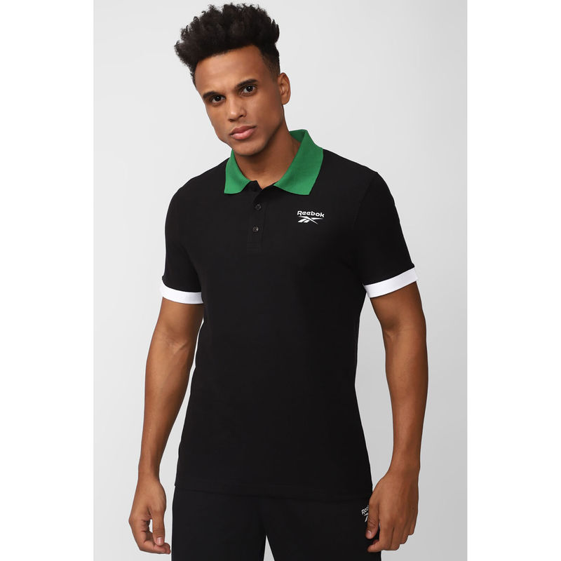 Reebok Mens Black Wce Printed Polo T-Shirt (L)