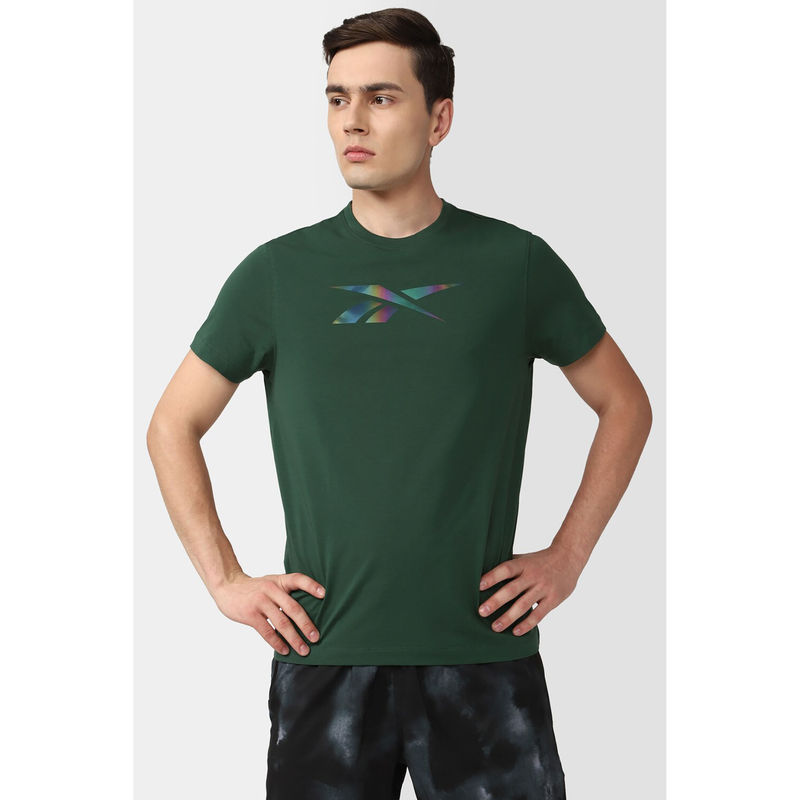 Reebok Mens Green Training Printed T-Shirt (XS)