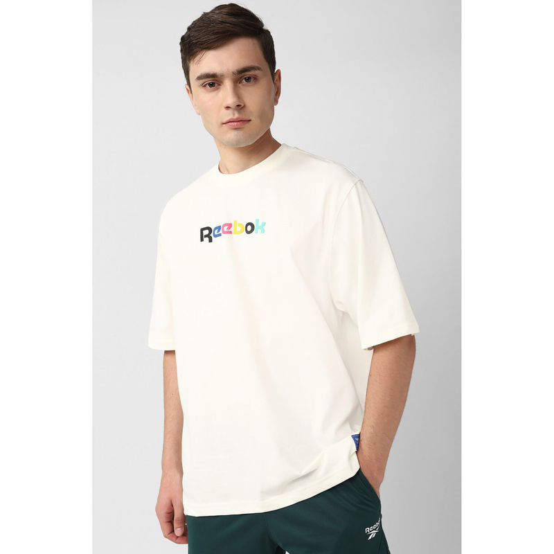 Reebok Mens White Classics Printed T-Shirt (L)
