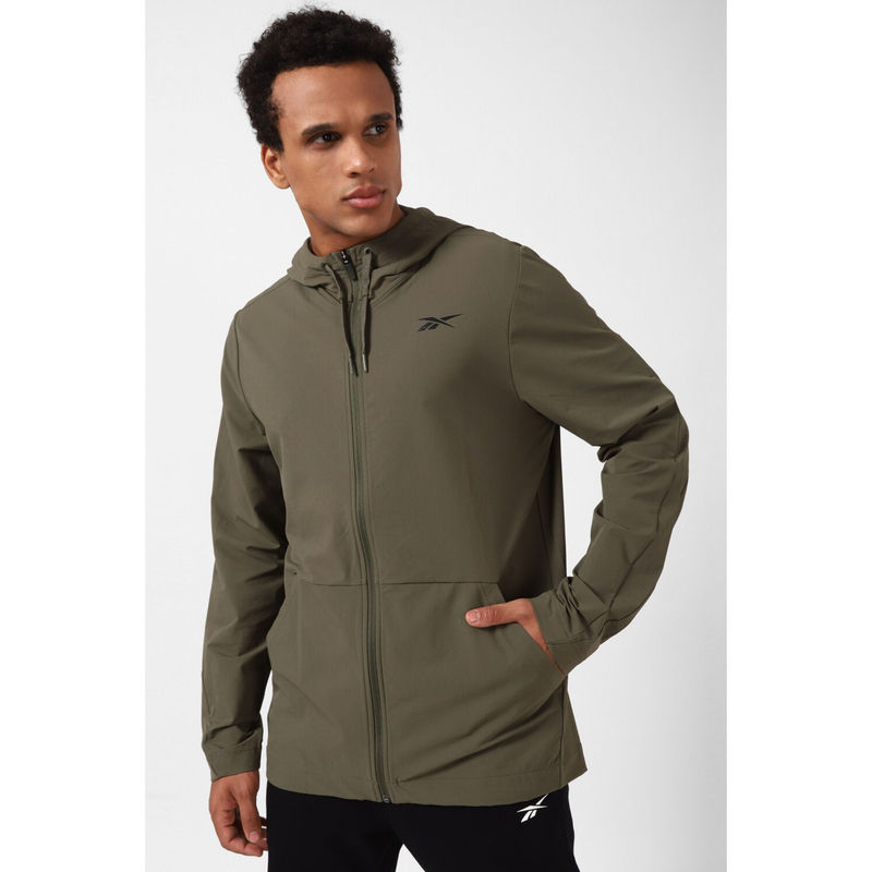 Reebok Mens Woven Fz Jacket Olive (XL)