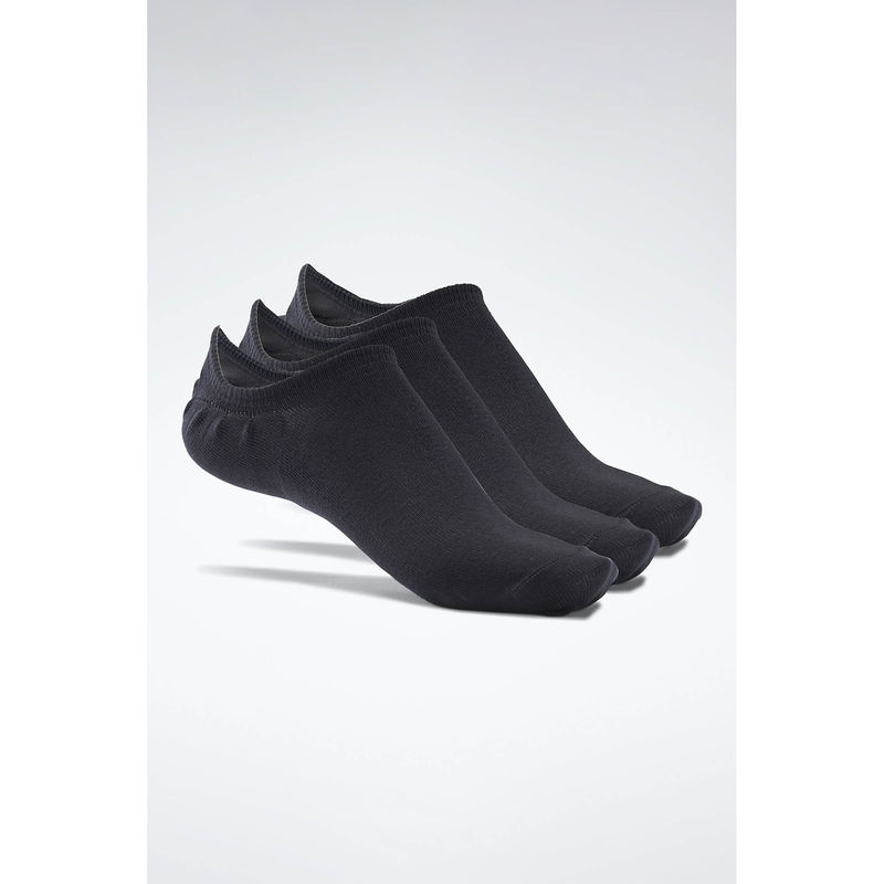 Reebok Unisex Training Active Foundation Invisible Socks - Black (Pack of 3) (L)