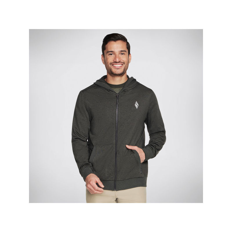 SKECHERS Knits Ultra Go Full Zip Hoodie Olive (S)