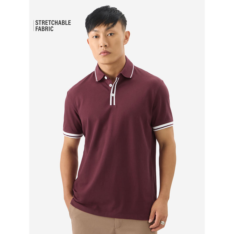 The Souled Store Official Solids Aster Polo T-Shirt (S)