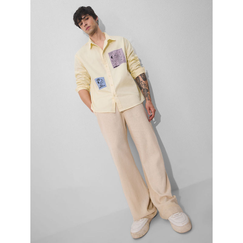 The Souled Store Cream Official Peanuts Joe Cool Men Relaxed Shirts (XL)