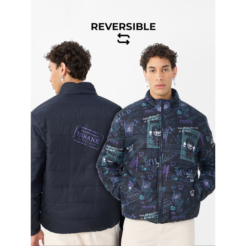 The Souled Store Official Joker Insane Men Reversible Puffer Jacket (M)