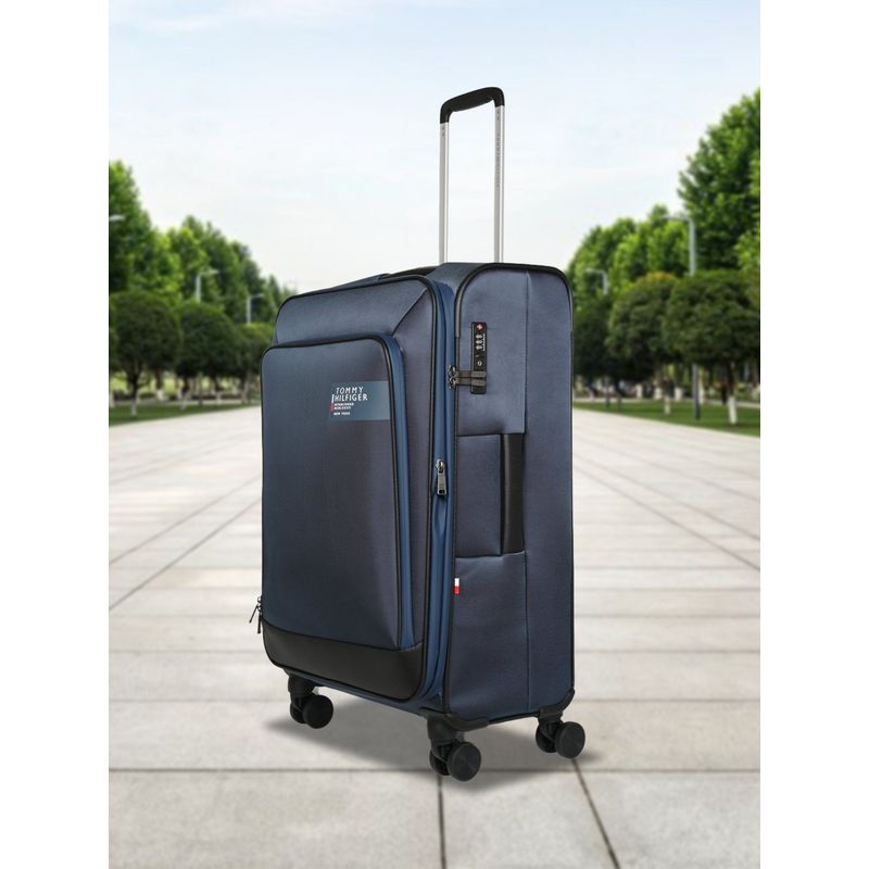 Tommy Hilfiger Westfield Unisex Polyester Soft Luggage Navy 55CM Cabin Trolley TSA Lock (S)
