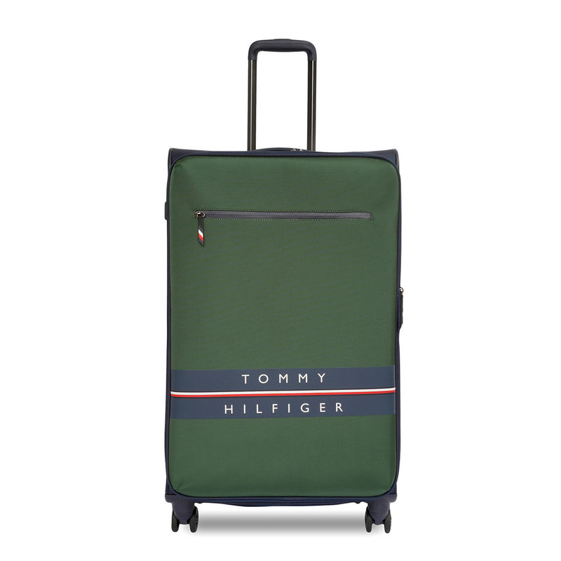 Tommy Hilfiger Lewiston Polyester Soft Luggage-Dark Green-Navy Mid Trolley Bag (M)