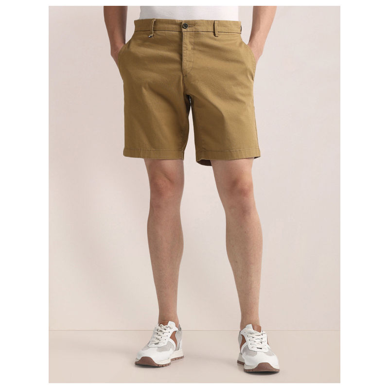 U.S. POLO ASSN. Brown Slim Fit Dobby Shorts (44)