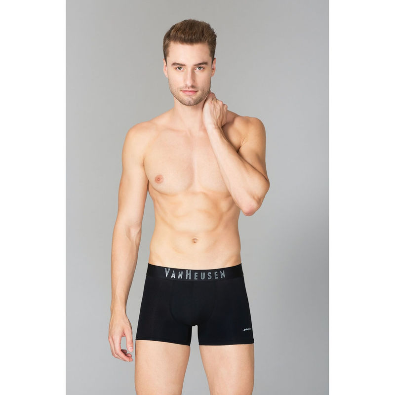 Van Heusen Men Swift Dry & Breathable AIR Series Active Trunks - Pure Black (M)