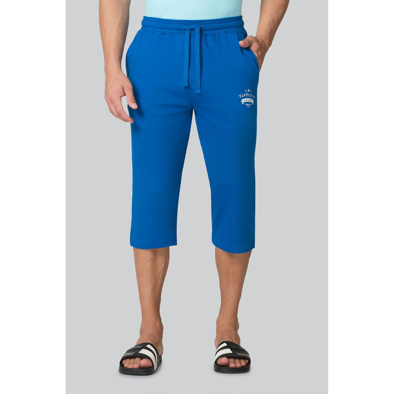 Van Heusen Men Drawstring Waist & Functional Pockets Capri Shorts - Classic Blue (M)