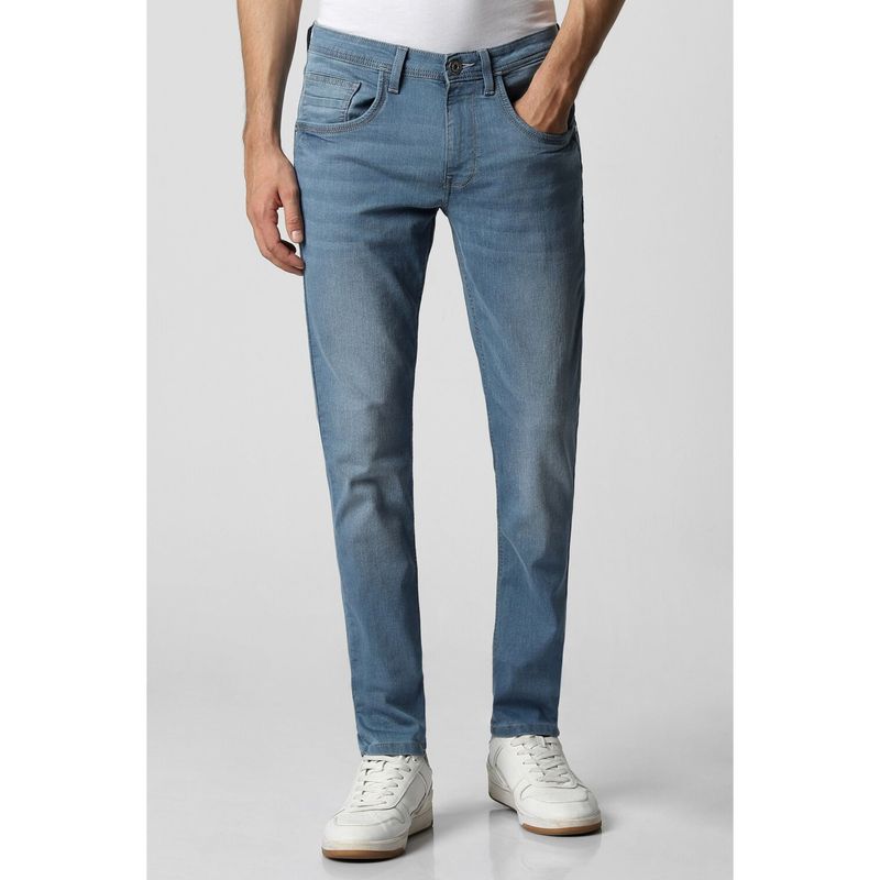 Van Heusen Men Blue Light Wash Skinny Fit Jeans (34)