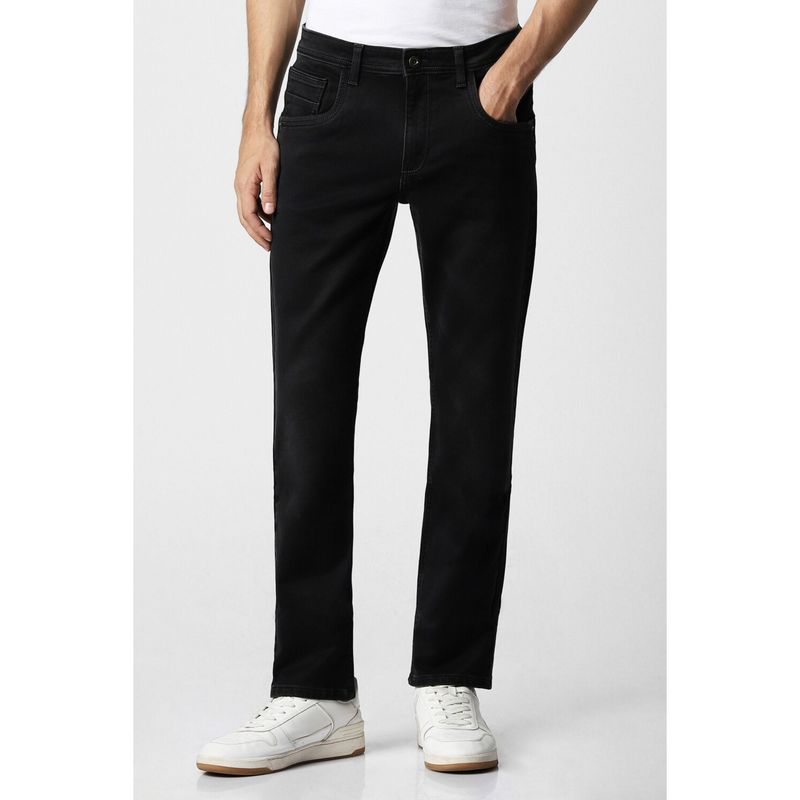 Van Heusen Men Black Dark Wash Slim Fit Jeans (34)