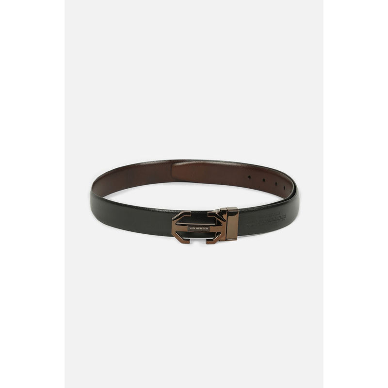 Van Heusen Men Brown Textured Reversible Casual Belt (L)