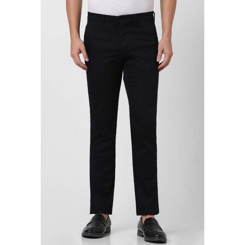 Van Heusen Men Black Solid Slim Fit Chinos (32)