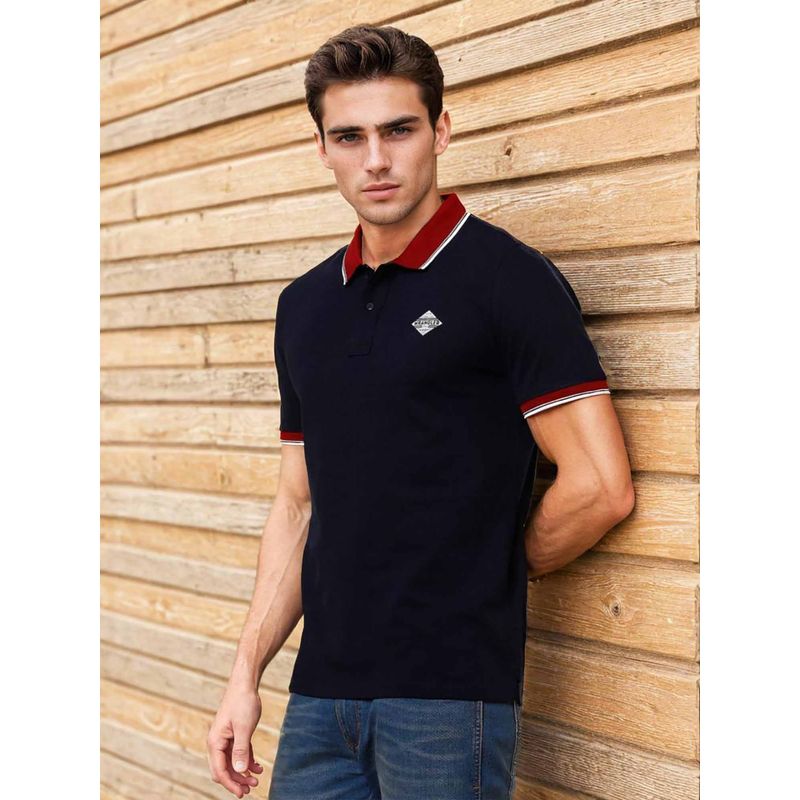 Wrangler Mens Solid Blue Polo T-Shirt (XL)