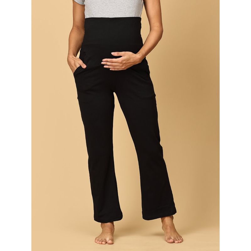 The Mom Store Comfy Maternity Regular Pants - Black (XL)