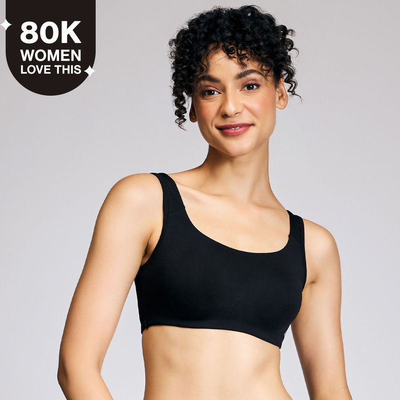 Nykd by Nykaa Soft Cup Easy-Peasy Slip-On Bra With Full Coverage - Black NYB113 (M)