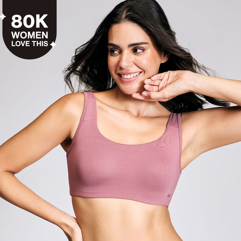 Nykd by Nykaa Soft cup easy-peasy slip-on bra with Full coverage - Wistful Mauve NYB113 (XL)