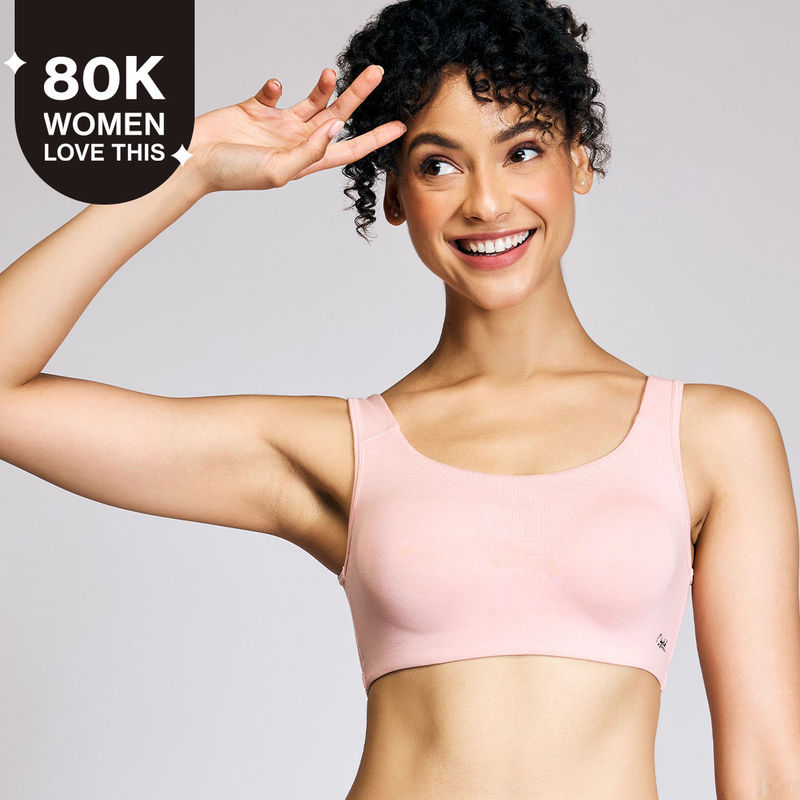 Nykd by Nykaa Soft Cup Easy-Peasy Slip-On Bra With Full Coverage-S.Pink-NYB113 (XL)