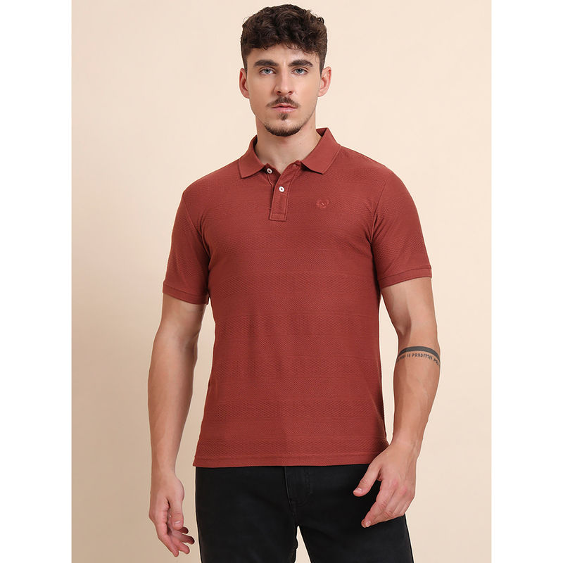 Greenfibre Men Rust Solid Polo T-Shirt (39)