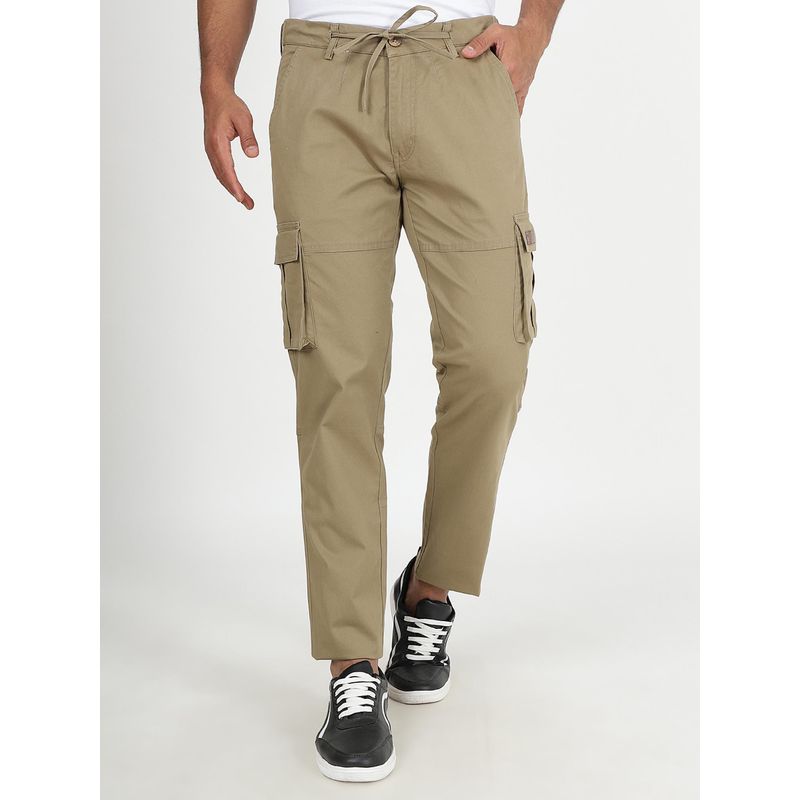 JadeBlue Men's Khaki Slim Fit Cotton Cargo Pant (40)