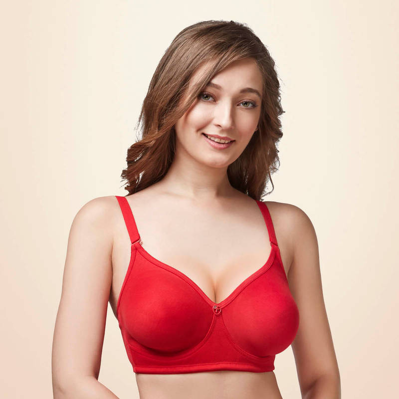 Trylo Alisa Women Full Cup Bra - Red (36D)