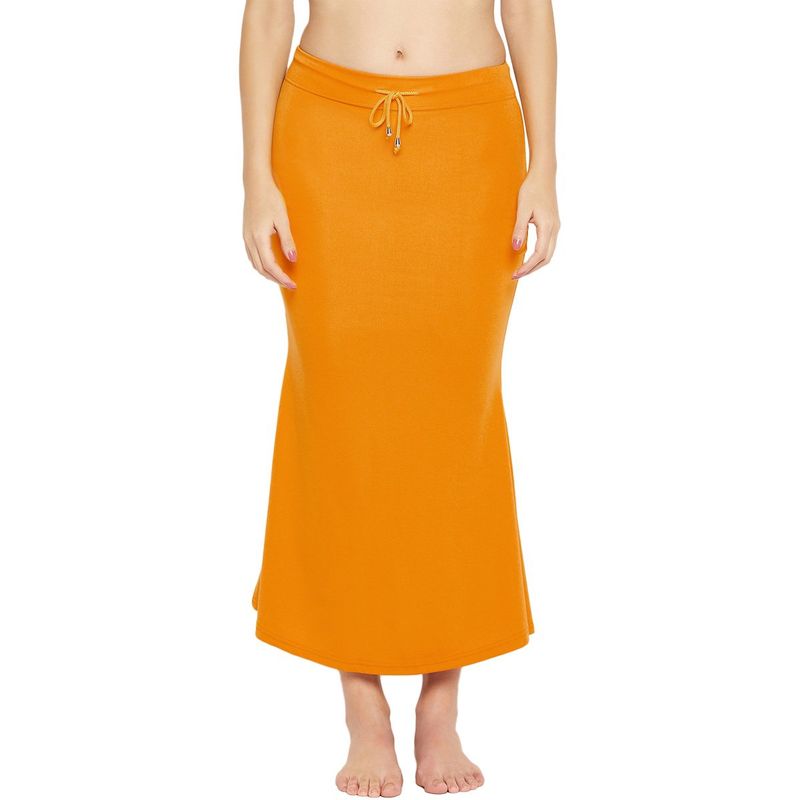 Secrets By Zerokaata Women Solid Mermaid Fit Saree Petticoat - Mustard (M)