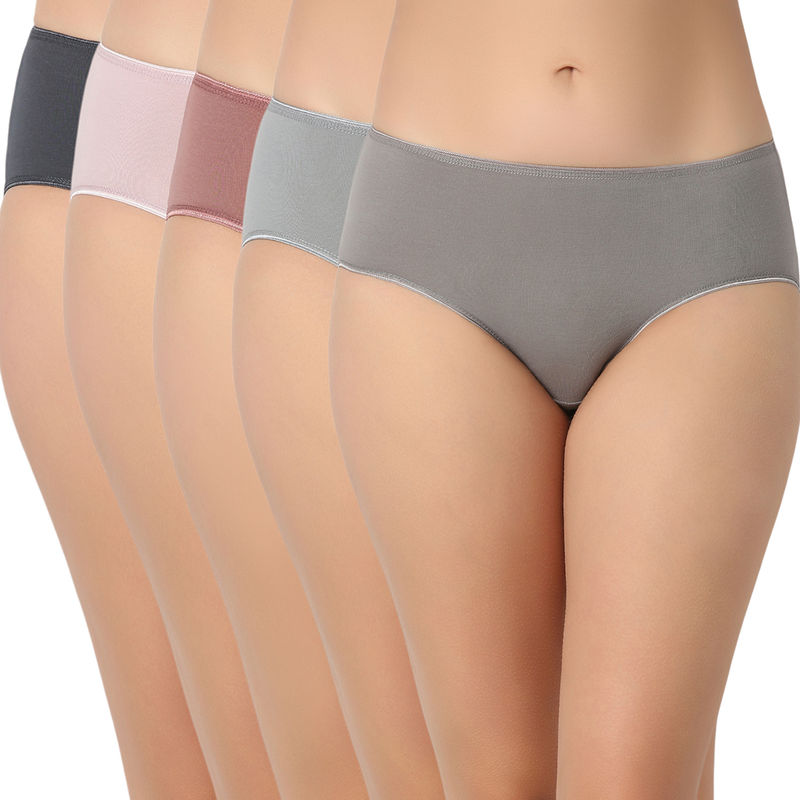 Juliet Cotton Hipster Premium Panties Full Coverage Stretchable (Pack of 5) (M)
